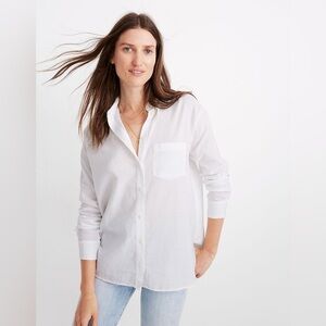 NWT Madewell Oversized Ex-Boyfriend Shirt in eyelet white - S